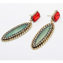 High Quality Alloy Red Crystal Jewelry Earrings 14k Gold African Jewelry